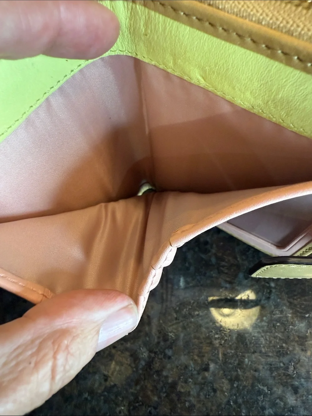 Vintage Coach Light Tan Leather Zip Wallet with Gold Hardware-EUC